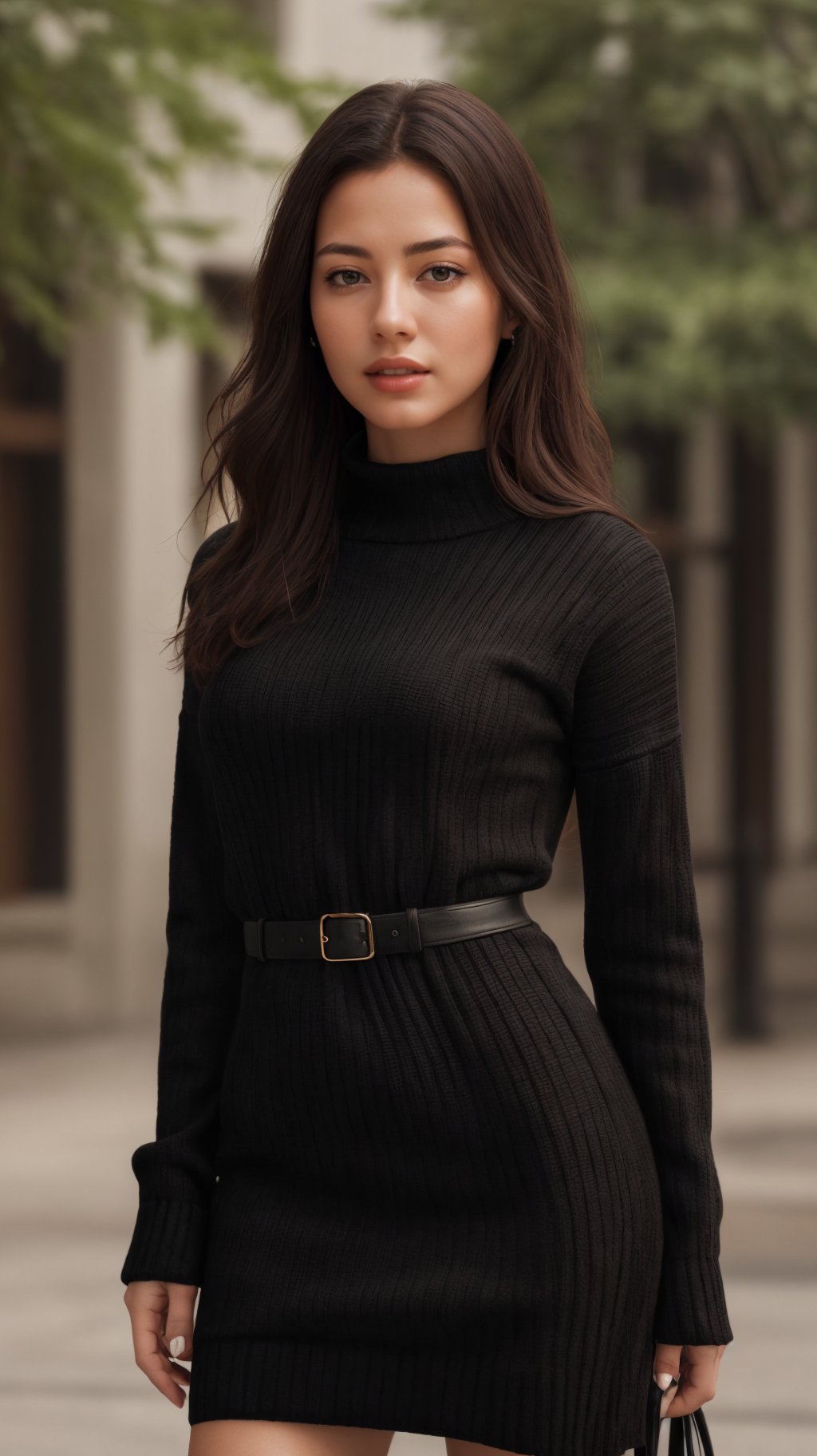 masterpiece, Best quality, masterpiece, ultra high res, (photorealistic:1.4), raw photo, 1girl, wearing black knit dress,