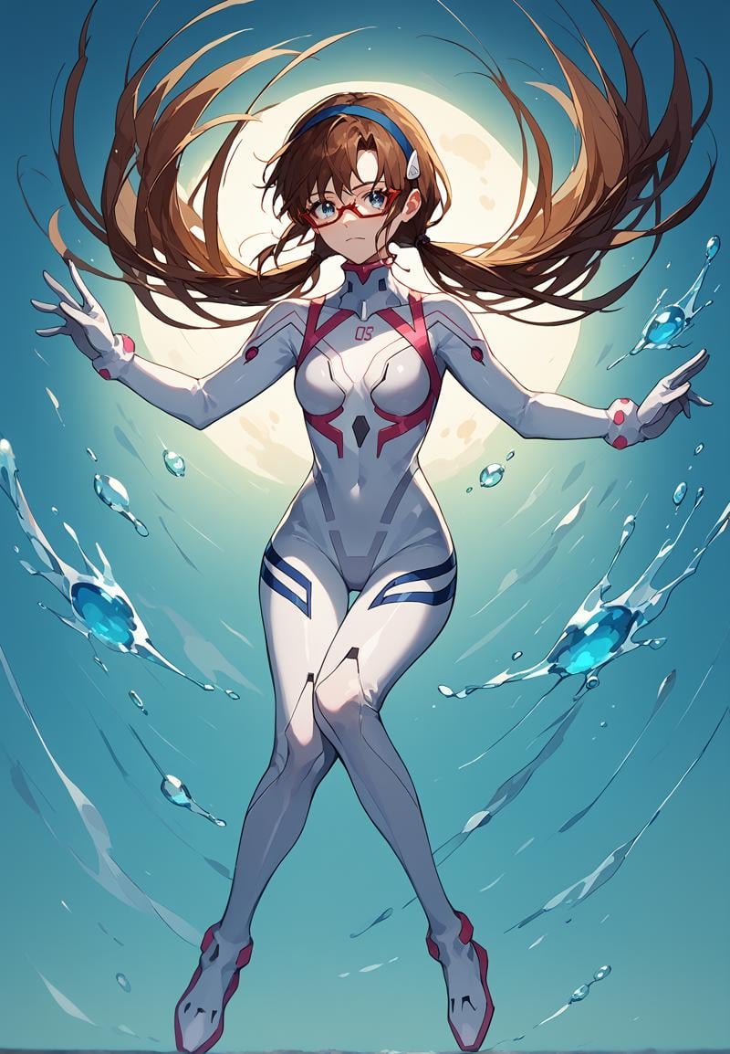 score_9, score_8_up, score_7_up,  <lora:Degen_Mari_White_v1:.9>  gradation composition, fitness mari-white, white plugsuit, numbered, hairband, semi-rimless eyewear, low twintails, brown hair,  <lora:abstractDreamwave_v10:0.7>   <lora:falling_pony:.89> best_falling Generate a whirlwind of whimsical colors, with swirling patterns, splashes, and drips that dance and intertwine in a whimsical and chaotic display, blue eyes, full body,