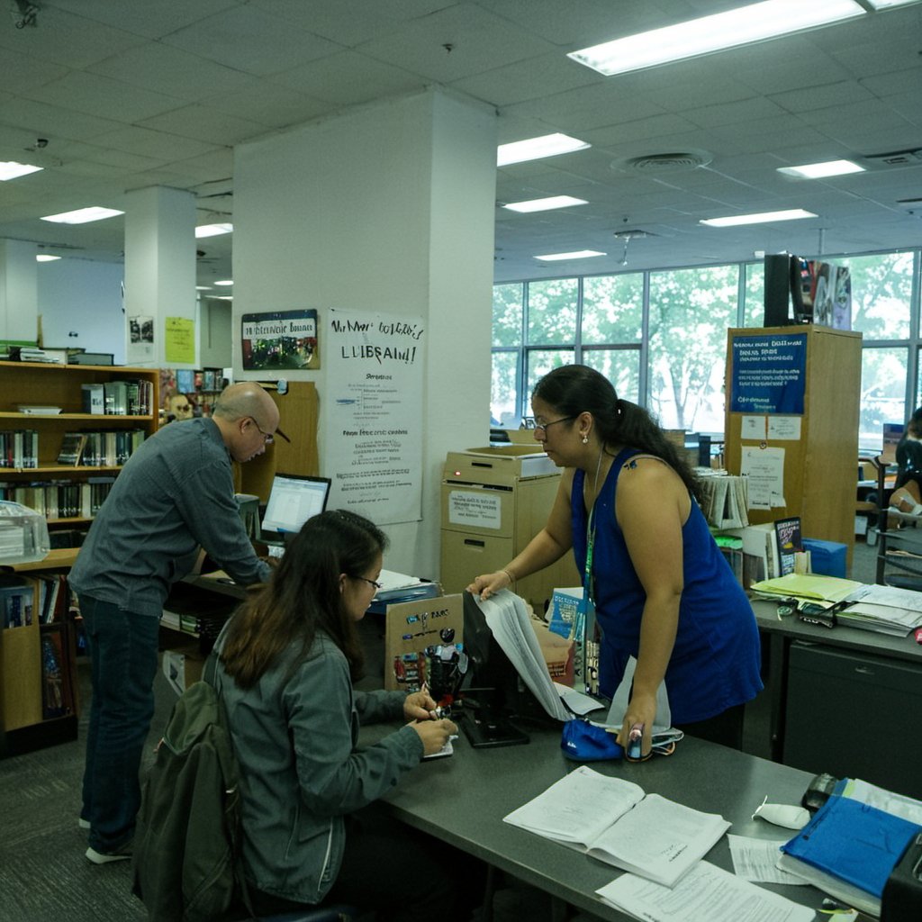 photo of three librarians inside at work. <lora:boring-v4:0.5><lora:boring-alpha-v3:0.4> <lora:boring-v4-faces-version:0.4>