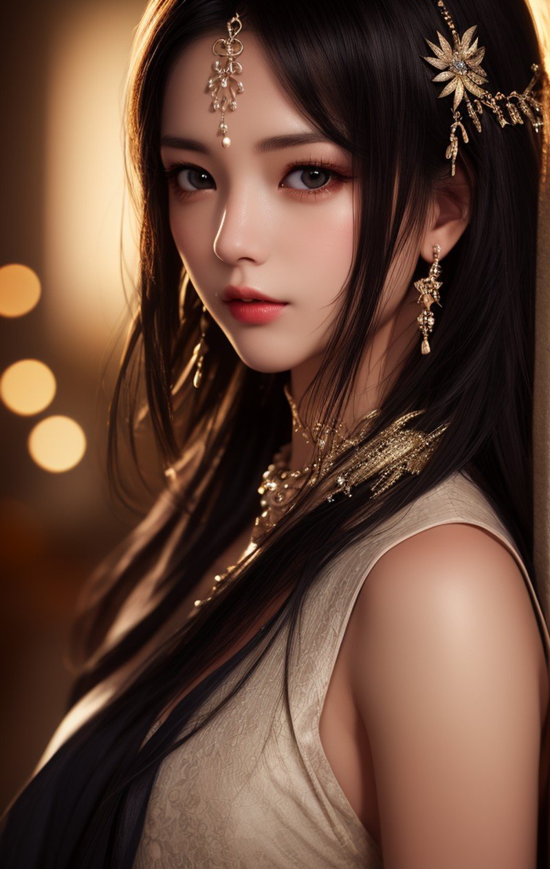 best quality, masterpiece, highres, 1girl,china dress,hair ornament,necklace, jewelry,Beautiful face,upon_body, tyndall effect,photorealistic, dark studio, rim lighting, two tone lighting,(high detailed skin:1.2), 8k uhd, dslr, soft lighting, high quality, volumetric lighting, candid, Photograph, high resolution, 4k, 8k, Bokeh