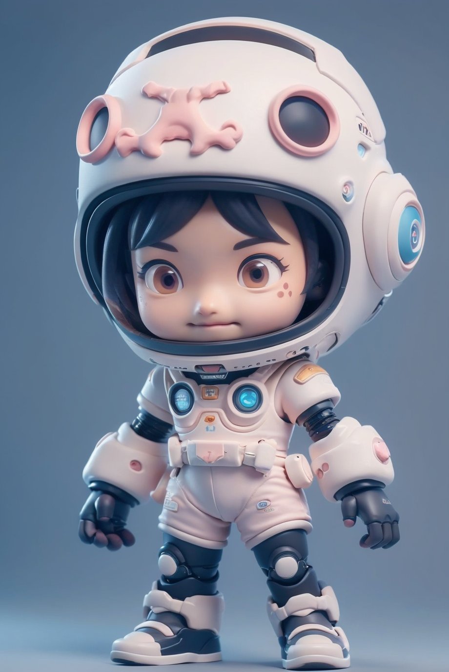 Masterpiece,best quality,chibi,Extremely delicate face,Mecha,Space Suit,Pink Theme,Detailed CG animation,Lovely,Extremely beautiful,, <lora:YGQ版机甲:0.8>,