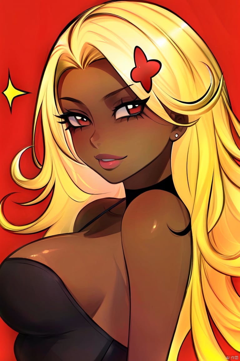 saibo, 1girl, solo, blonde hair, breasts, long hair, dark-skinned female, dark skin<lora:EMS-380362-EMS:1.000000>