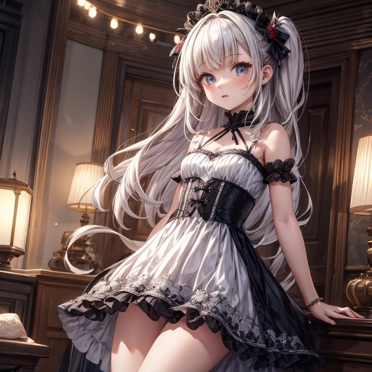 (masterpiece,ultra-detailed,best quality,8K,CG,illustration,shaved:1.0),(petite girl:1.2),<lora:add_detail:1.0> ,dress,two side up,long hair,