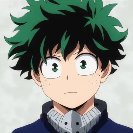 a young man with green hair and green eyes, izuku_midoriya