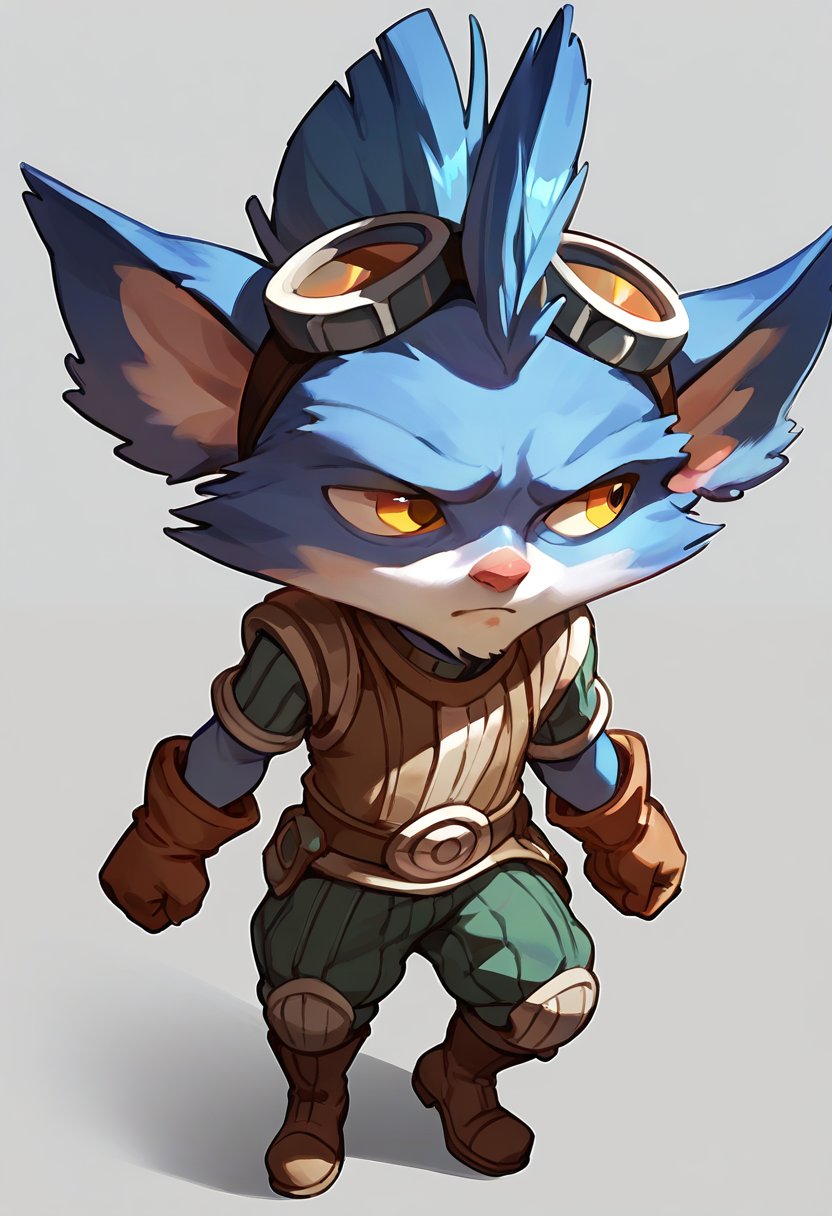 score_9, score_8_up, score_7_up, score_6_up, rumb13, 1boy, yordle, male focus,yellow eyes,glove,goggles, goggles on head, solo,boots, <lora:Rumble_Default_v1-by progress:0.75>, (looking away)