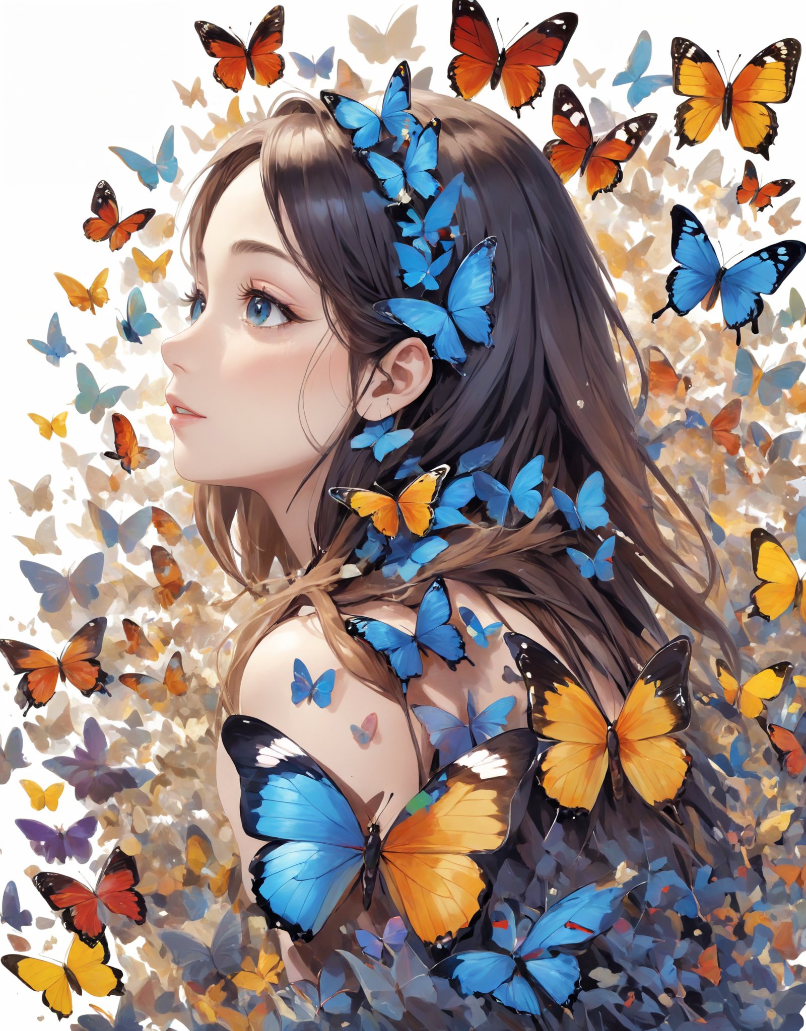 highres,best quality,natural, 100,000,000,000,000,000,000,000,000,000,000 butterflies in seven colors