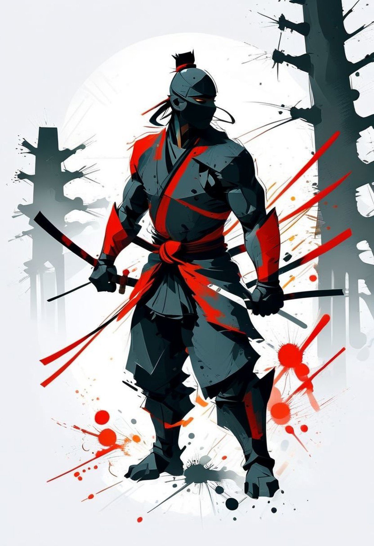 samurai at forest, colorart