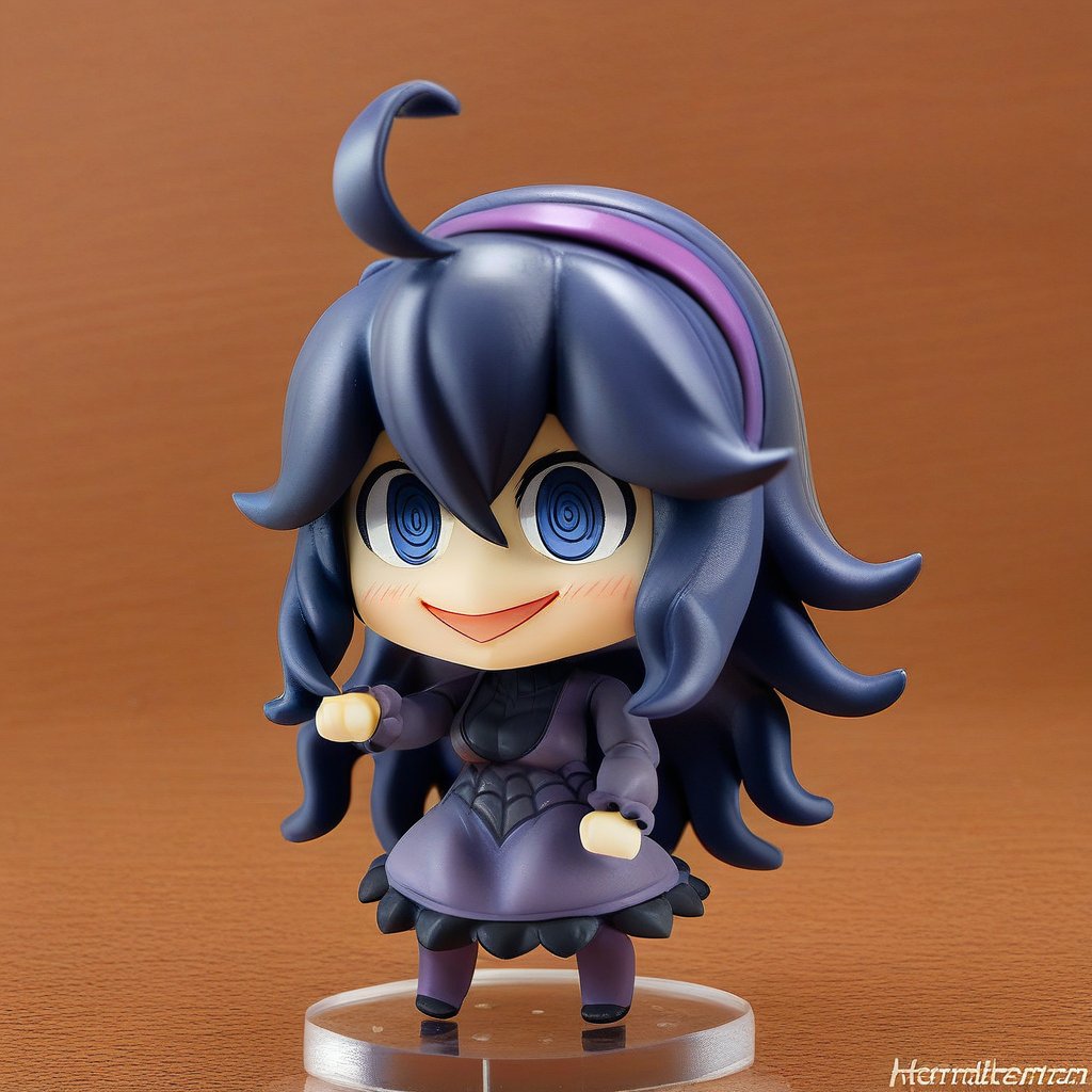 1girl, solo, figure, hex maniac, purple dress, nendoroid