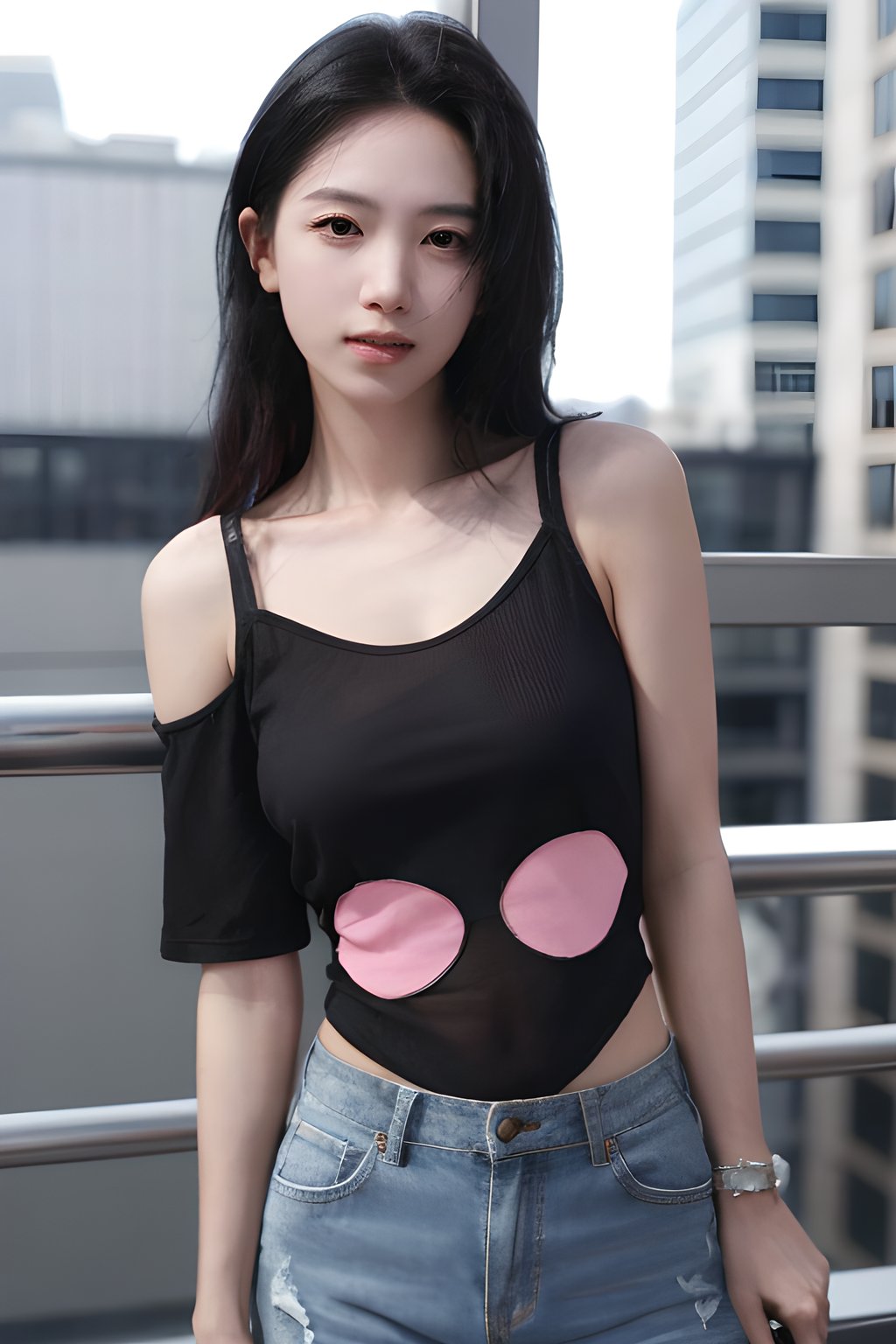 <lora:0830_07:0.7>,pink,clothing_cutout,, 1girl,realistic,masterpiece, best quality, photorealistic, HDR,detail