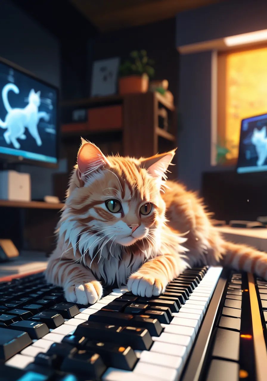 highres,best quality,natural,  Cat pressing the Delete key on the keyboard,cinematic photo official art, 8k wallpaper,ultra detailed, aesthetic quality,photorealistic,entangle,dynamic angle,the most beautiful form of chaos,elegant,a brutalist designed,vivid colours,romanticism,atmospheric . 35mm photograph, film, bokeh, professional, 4k, highly detailed, skin detail realistic, ultra realistic,Perspective