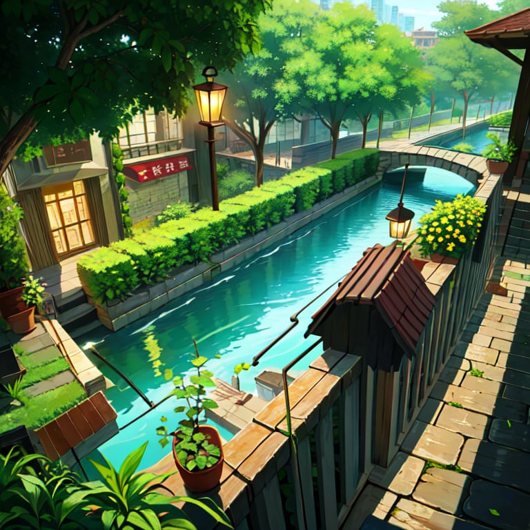 (masterpiece, best quality:1.1),a0b,architecture,deep cityscape,scenery,potted plant,lantern,lance vines,overgrown,outdoors,deep wide shot,from above,very aesthetic,<lora:Ayuli2424SD1.5.64.0.921tx1-000006:0.8>