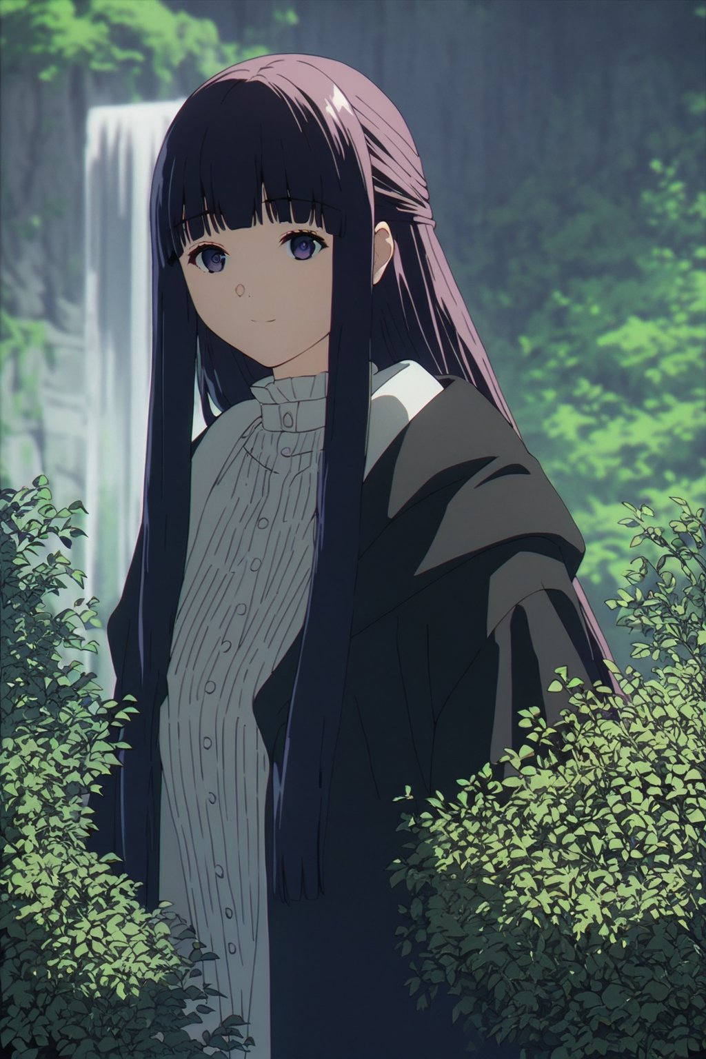 score_9, score_8_up, score_7_up, score_6_up, score_5_up, score_4_up, source_anime,fern-frieren, teen, long hair, purple hair, purple eyes, straight hair, town, upper body,1girl, solo, fern-dress, black coat, smile,masterpiece, perfect face, best quality, beautiful girl, blurry background, cute girl, beautiful eyes, shiny eyes, detailed eyes, absurdres, award winning,<lora:cqlic8de878c73a8f3k0:1>