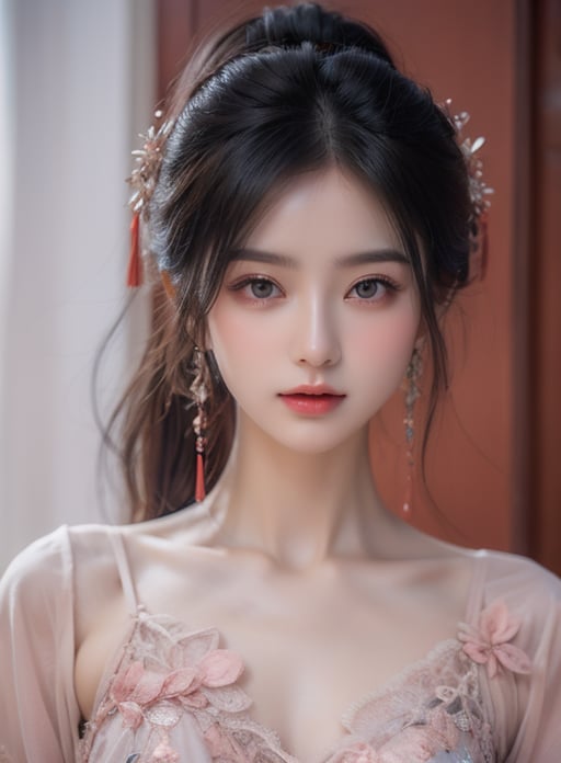 masterpiece,high quality,best quality),(colorful),in door,in china environment,(delicate eyes and face),volumatic light,ray tracing,Exquisitely dressed1.5,red Clothing,pink Clothing,blue Clothing, <lora:国潮娇媚感美女:1.3> <lora:增加细节SYK_Mild_detail_adjuster_V1.0_4（MINI）:1.3>