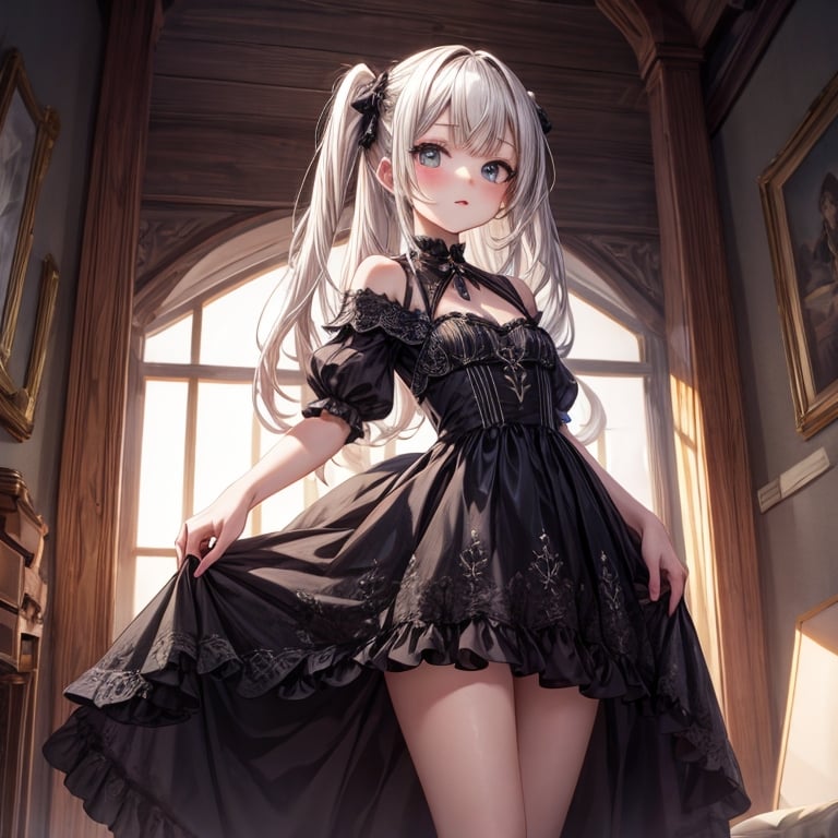 (masterpiece,ultra-detailed,best quality,8K,CG,illustration,shaved:1.0),(petite girl:1.2),<lora:add_detail:1.0> ,dress,two side up,long hair,