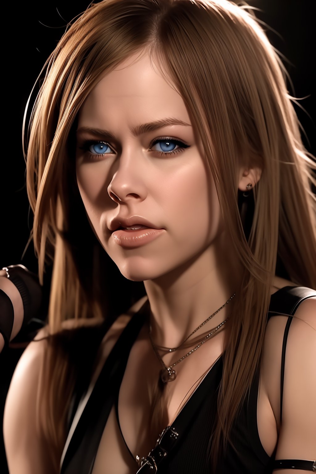 photo r3al,((photorealistic)), Professional photo, highly detailed RAW color Photo of beautiful young sexy girl avril lavigne,beautiful blue eyes, long hair,(Highest Quality: 1.4), (Super Detailed), (Best Quality:1.4), (Ultra-detailed), Extremely high resolution,intimate, cinematic, high contrast, sharpness, great sharpness, extra resolution, best quality, (Ultra-detailed), evening, Extremely high resolution, 8K, HDR, UHD, Masterpiece, Hyaperrealistic, high definition, insanely detailed, highest quality, photo-realistic,AvrilLavigneBB,REALISTIC<lora:EMS-346190-EMS:0.800000>