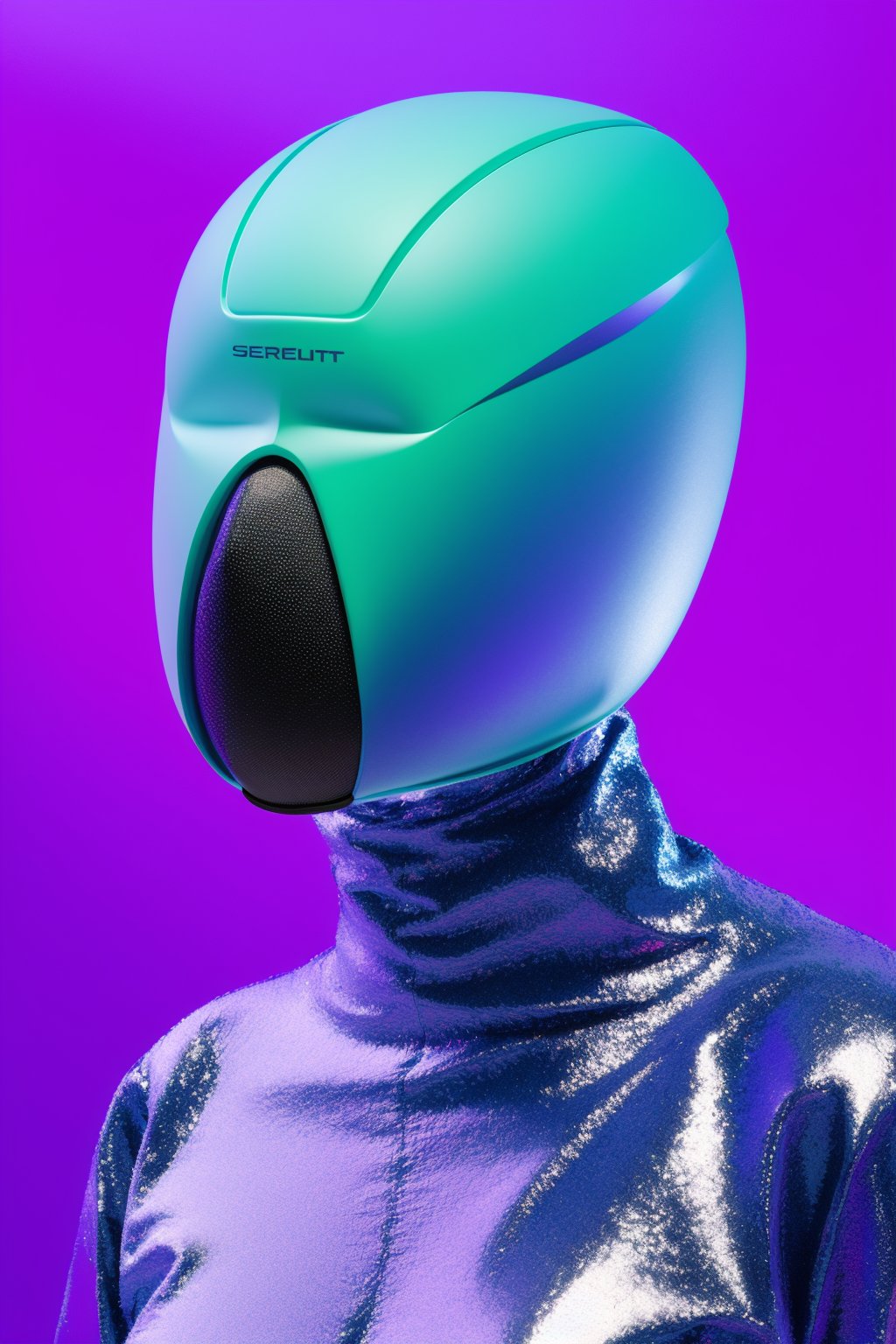 no humans,purple background,solo,wearing a mask,