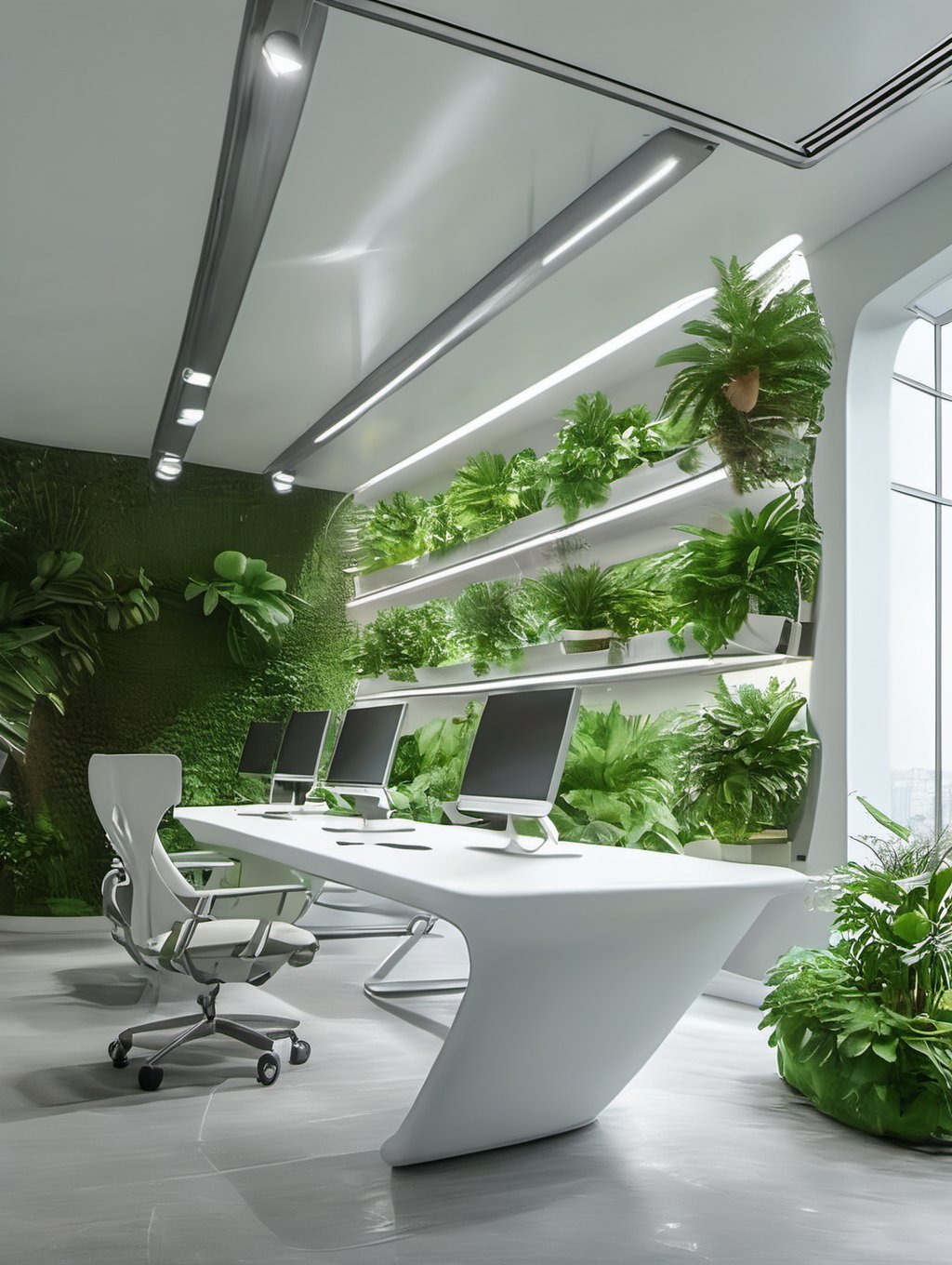 no humans,plant,chair,window,indoors,table,computer,potted plants,lamp,LZBG