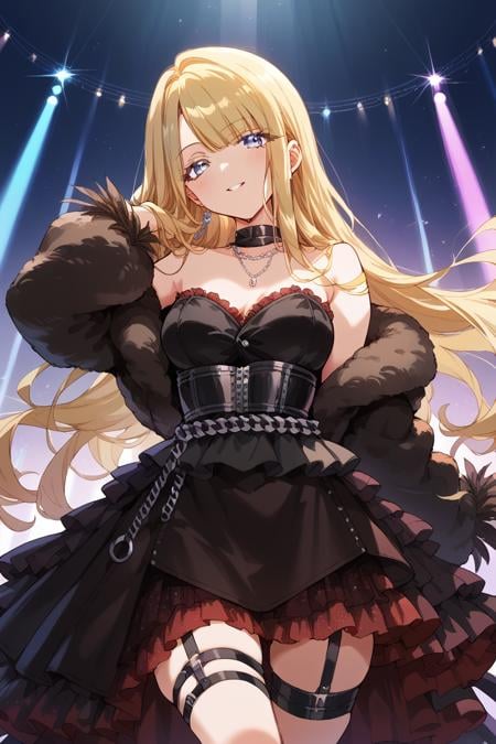 score_9, score_8_up, score_7_up, score_6_up, 1girl, <lora:Neo:0.9> neo, long hair, blonde hair, stage outfit, color lights,