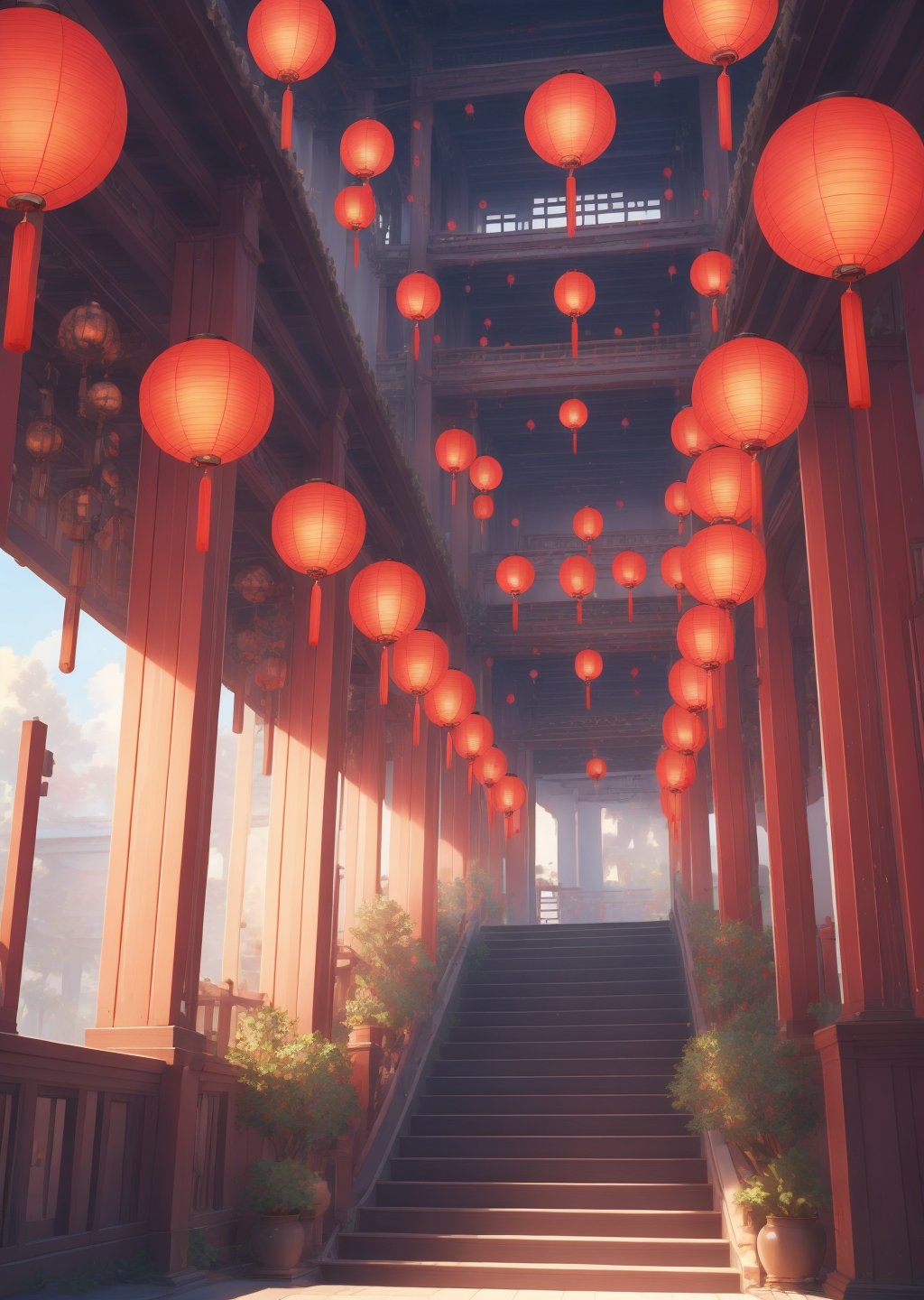 architecture,lantern/lamp,corridor,XNDJ 