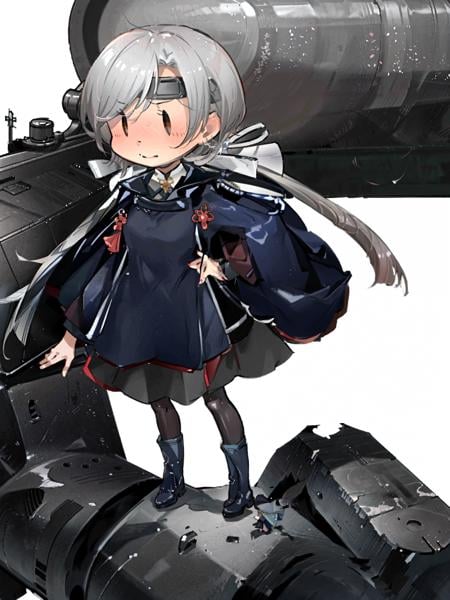 fairy \(kancolle\), chitoserain \(kancolle\), 1girl, solo, pantyhose, boots, headband, black footwear, simple background, breasts, white background, black pantyhose, very long hair, knee boots, skirt, full body, large breasts, low ponytail, blush, japanese clothes, looking at viewer, red hakama, ribbon, long sleeves, hakama, rubber boots, brown eyes, hakama skirt, standing, red skirt, hand on hip, original, intricate detail, illustration, masterpiece, extremely detailed CG unity 8k wallpaper, highlight, sharpening, dynamic, <lora:ChitoseRain:1>, <lora:Fairy-3:1>