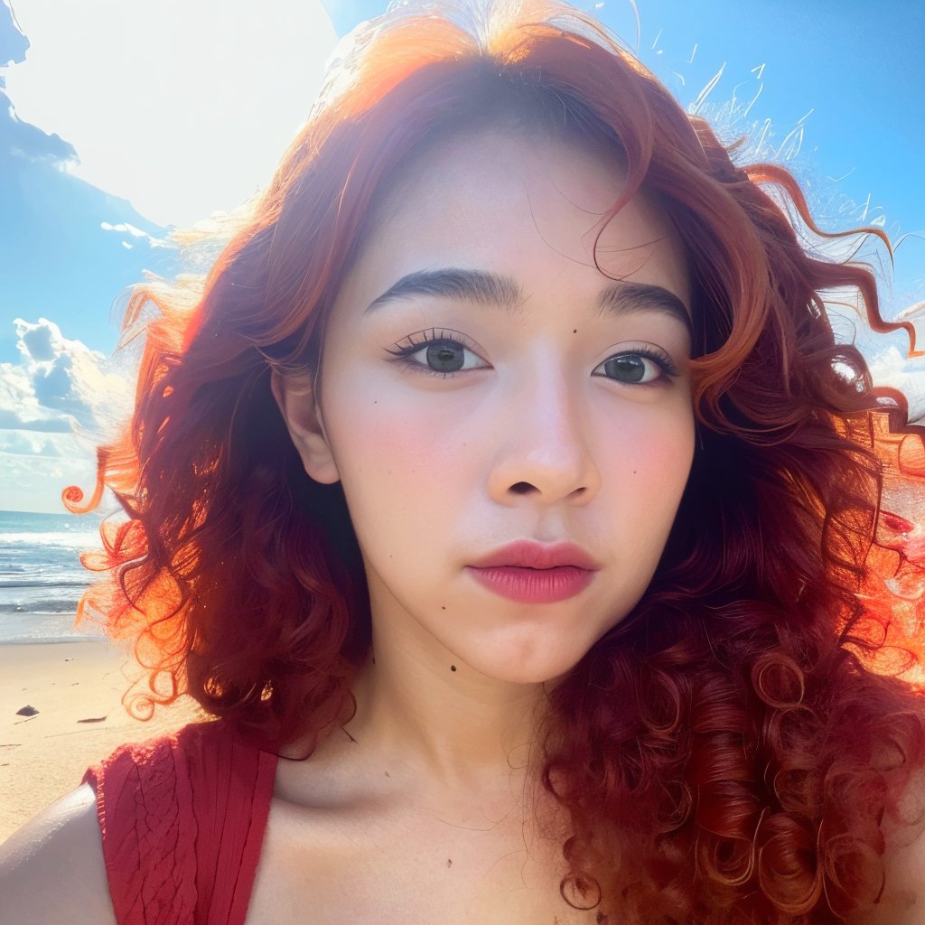 ,(8k, RAW photo, HDR, absurdres,best quality, masterpiece),(realistic, photo-realistic:),best quality,realistic,photorealistic,ultra detailed,Ray tracing,(ultra-detailed)),1girl,face,curly hair,red hair,white background, <lora:mixgirl:1>