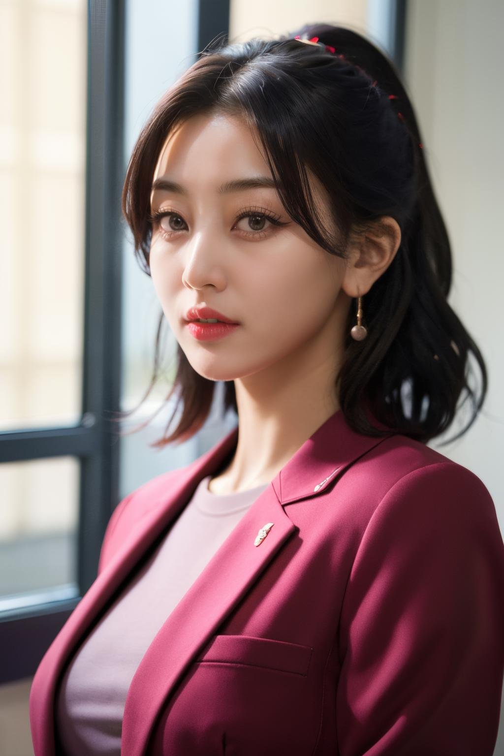 <lora:Jihyo_BRA:1>, a picture of Jihyo, office lady, suit, (detailed lighting, extremely detailed skin, extremely detailed hair, shadows, 8k), looking at viewer, (High Key Lighting), masterpiece, top quality, best quality, official art, unity 8k wallpaper, highres, ultra-high res, ultra-detailed, beautiful and aesthetic