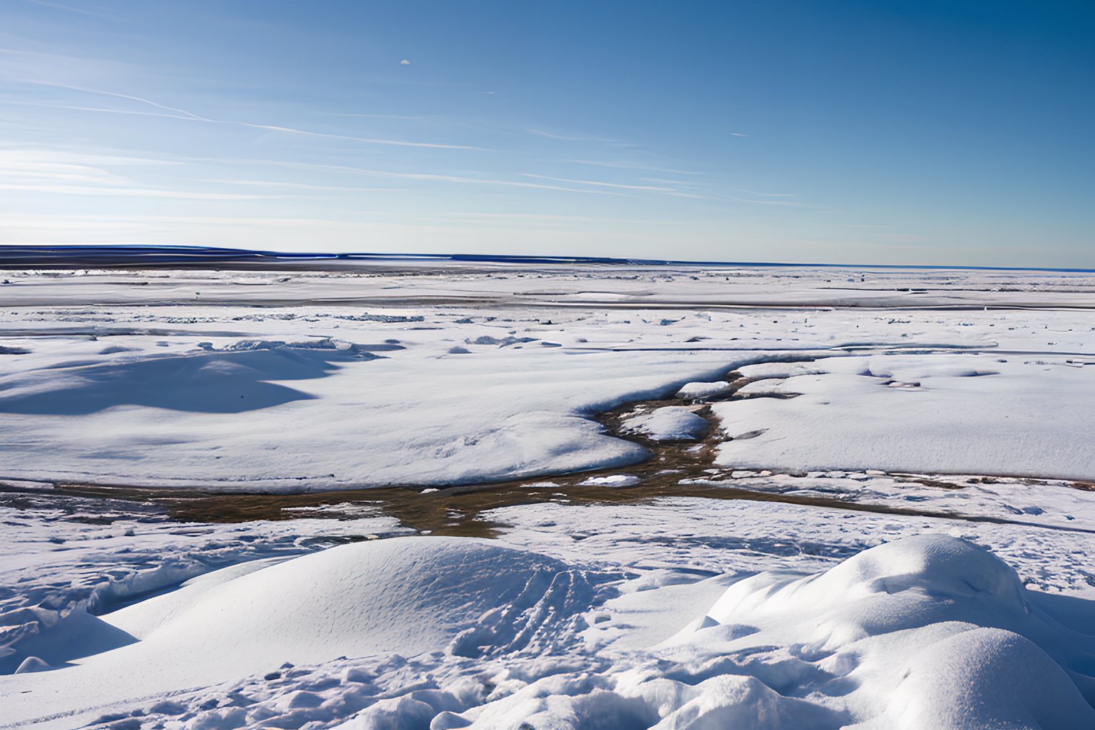 Desolate snowy tundra