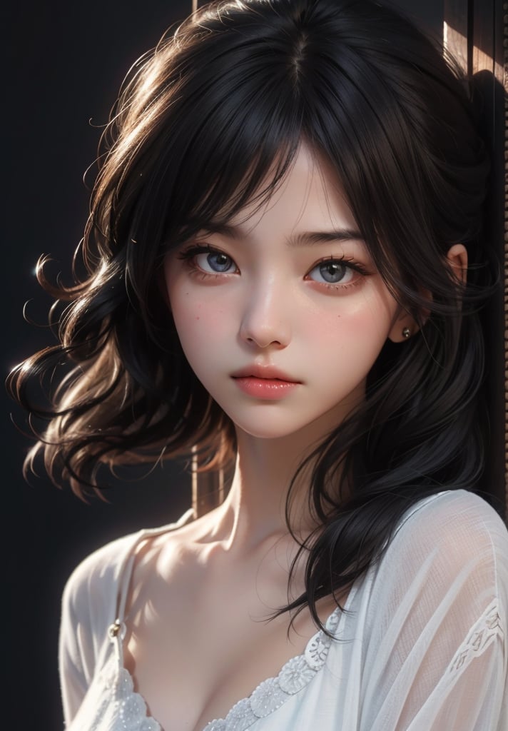 1girl,detailed gorgeous face,delicate features,mysterious,enigmatic,Photorealistic,