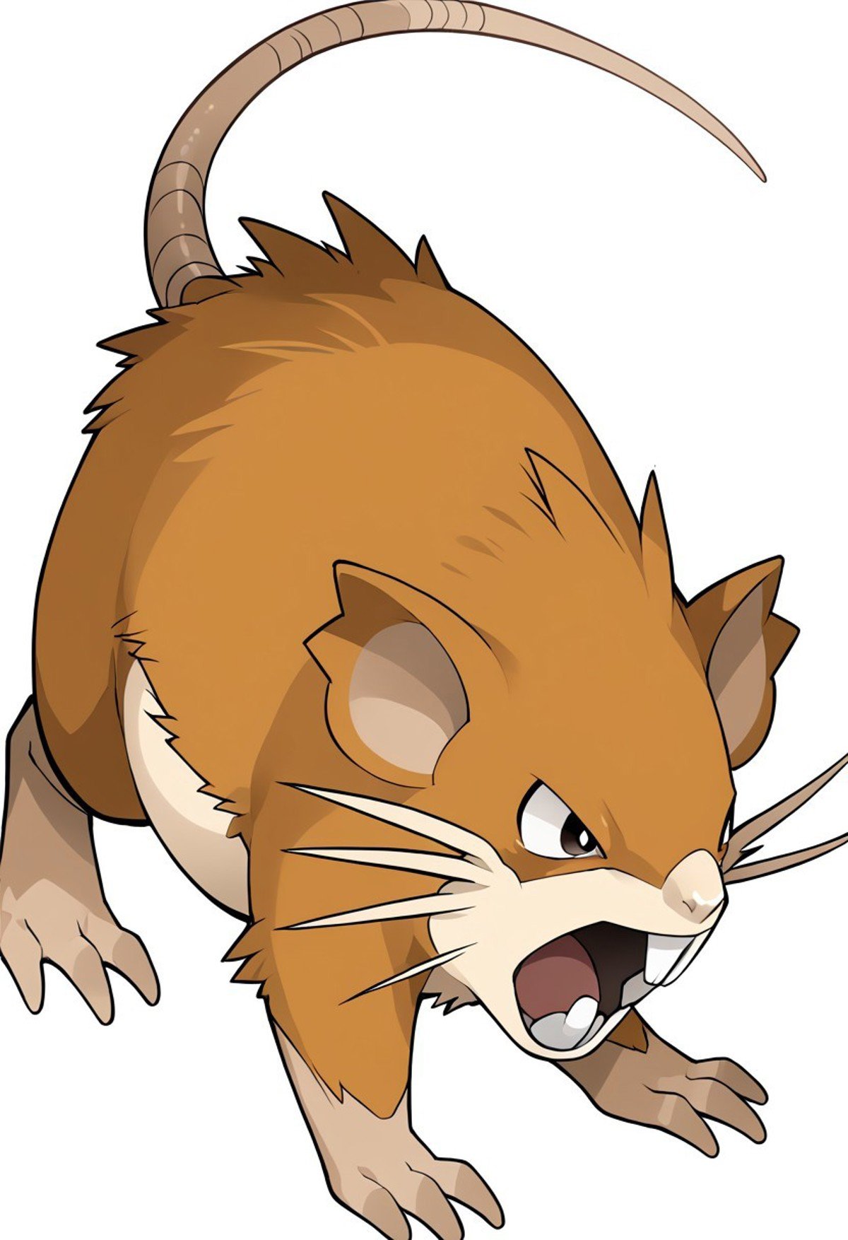 (source_anime, score_9, score_8_up, score_7_up:1), solo male, raticate, feral, looking to the side, all fours, simple background