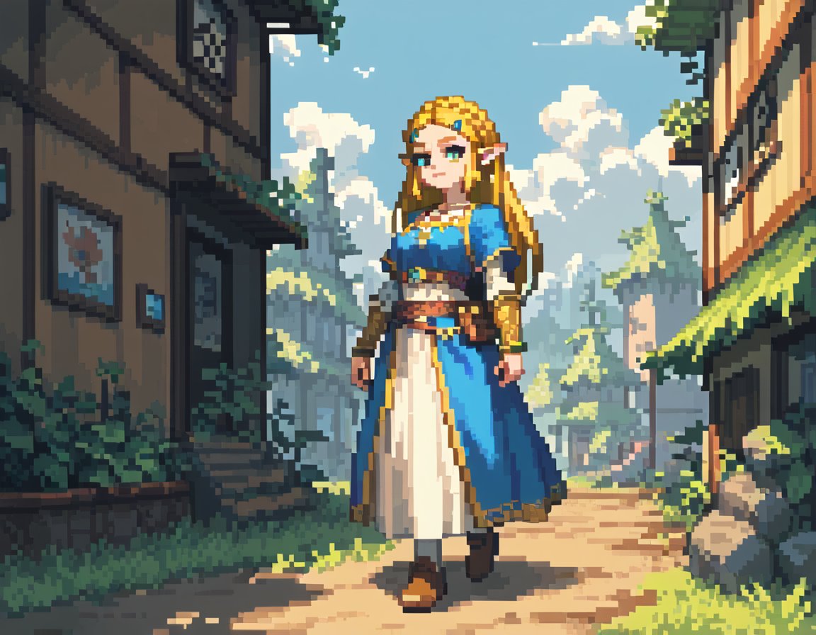 score_9, score_8_up, score_7_up, princess zelda, pixel art