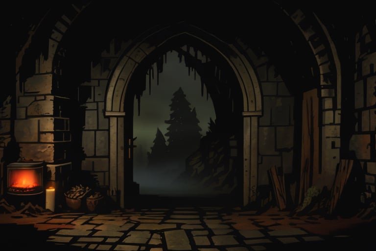 darkest dungeon, ddstyle, a breathtaking view, landscape, scenery <lora:DarkestDungeonV2:1>