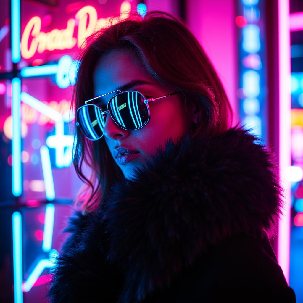 brightly lit woman in sunglasses and fur coat in front of neon signs,cyberpunk 2049,cyberpunk 2 0 4 9,cyberpunk 2 0 2 0,cyberpunk 2 0 4 8,cyberpunk sunglasses,hyper-realistic cyberpunk style,cyberpunk 2 0 y. o model girl,cyberpunk 2 0 8 8,cyberpunk eye wear,cyberpunk 2077 color,( ( cyberpunk ) ),neon cyberpunk style,female cyberpunk,cyberpunk vibrant colors,cyberpunk portrait,( cyberpunk ),futuristic cyberpunk,the cyberpunk girl portrait,in cyberpunk,cyberpunk style,hyperrealistic,neon cyberpunk,in cyberpunk aesthetic,beautiful cyberpunk woman model,cyberpunk women,cyberpunk art ultrarealistic 8k,cyberpunk fashion clothing,cyberpunk 8 k,cyberpunk woman,aesthetic cyberpunk,dreamy colorful cyberpunk colors,cyberpunk futuristic,neon cyberpunk highlights,