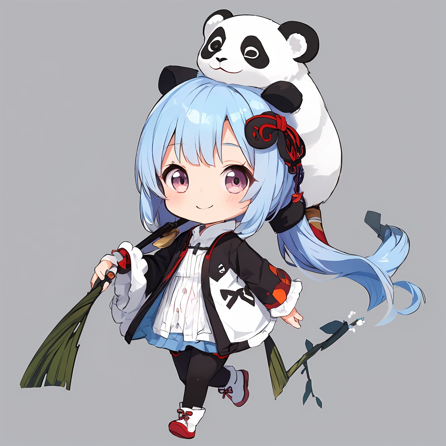 1girl,simple background,blank background,full body,SMILE,chibi,q_juese,chibi,<lora:wenchibi_v42:1>,a girl with a panda look,