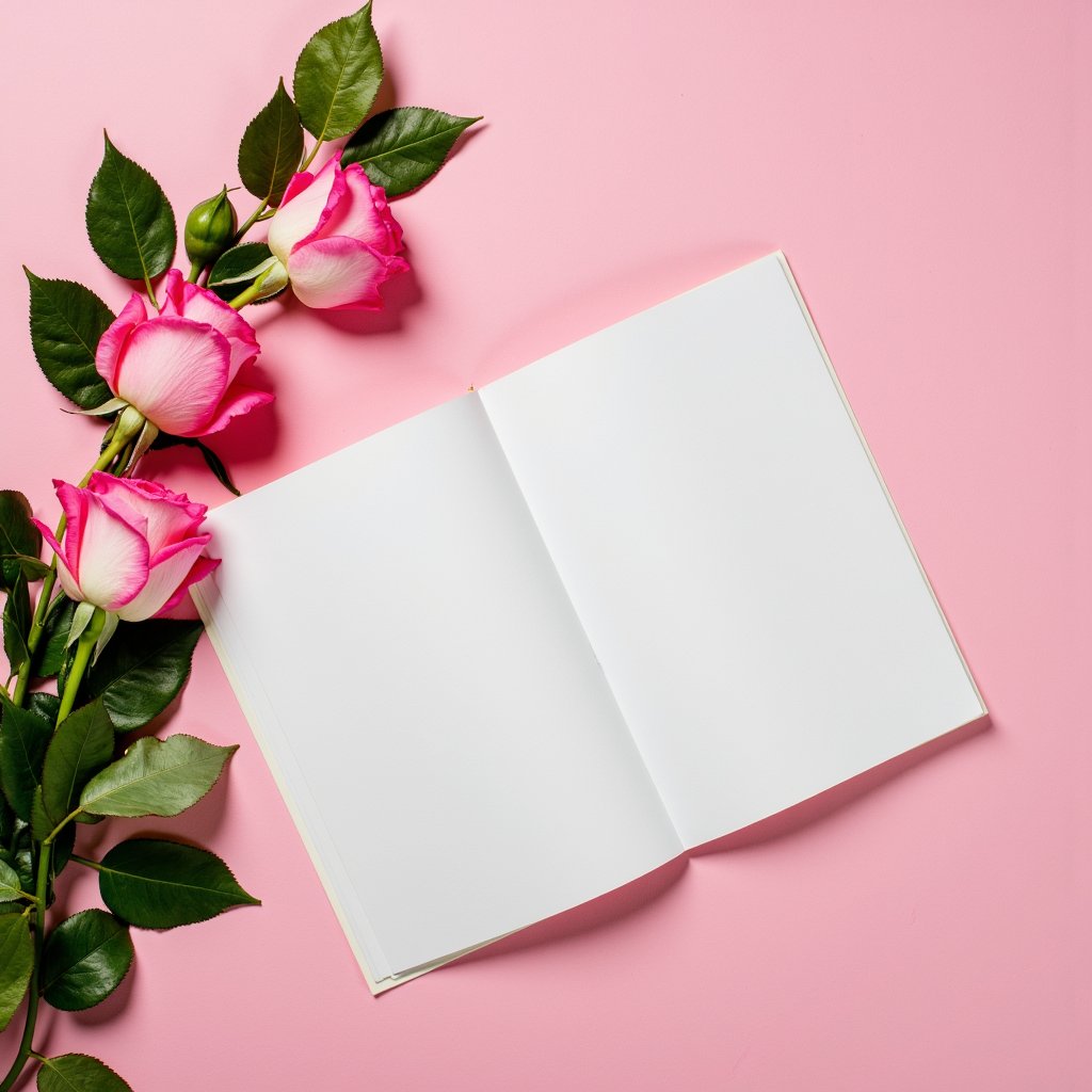 there are pink roses and green leaves on a pink paper,top selection on unsplash,unsplash transparent,on a canva,portrait featured on unsplash,poster template on canva,on high-quality paper,an epic love affair with doubt,lorem ipsum dolor sit amet,books and flowers,dreamy floral background,an open book,unsplash photo contest winner,trending on interfacelift,unsplash contest winning photo,dreams are **** poetry,detailed plans and notes,book cover design,dull pink background,aesthetic cute with flutter,story book design,plain walls |light hearted,roses and lush fern flowers,curated collections,confidential documents,light pink background,white paper background,(flowers),romance book cover style,behance. polished,beautifully ordinated,cinematic pinterest style,love is the most relevant theme,