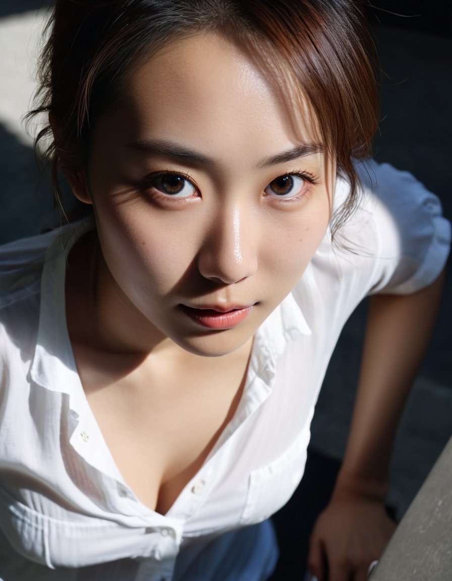 (masterpiece:1.35),(best-quality:1.4),asian slim female,solo, extremely beautiful detailed face, best shadow, medium breasts, white shirt, close up,8k,ultra-detailed,photography,(ultra-realistic:1.4),film grain,