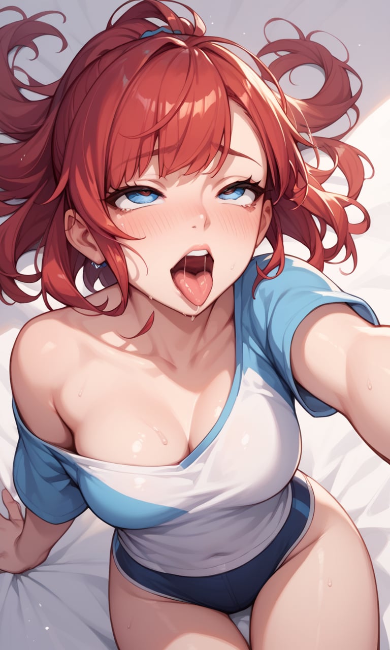 score_9, score_8_up, score_7_up, score_6_up, score_5_up, score_4_up, source_anime, BREAK, 1girl, solo, ahegao, blue eyes, red hair