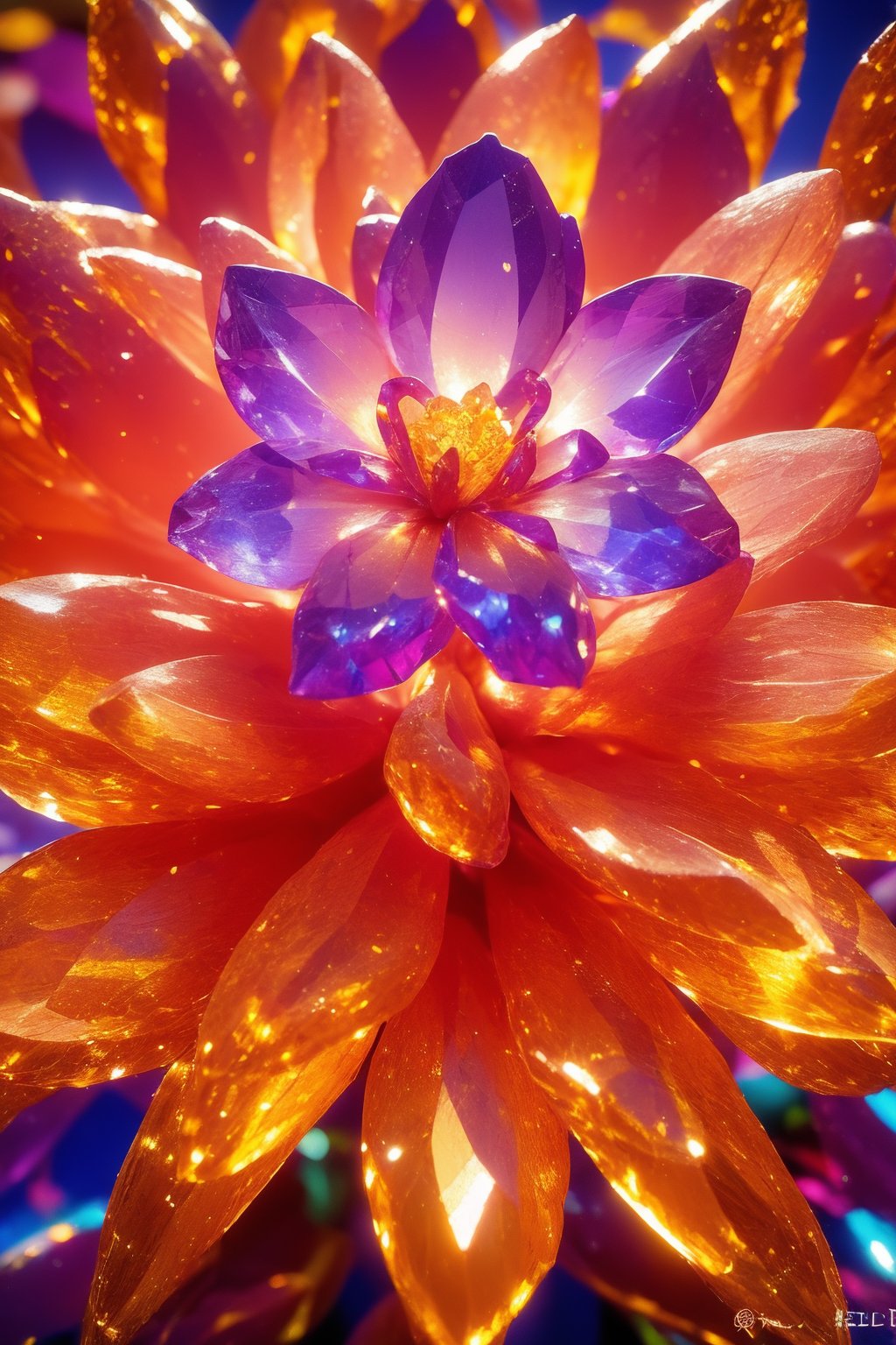 (((photographic, photo, photogenic))), extremely high quality high detail RAW color photo, crystal flower, intricate crystal patterns, translucent petals, prismatic light refraction, sharp, precise edges, detailed textures, luminous glow,