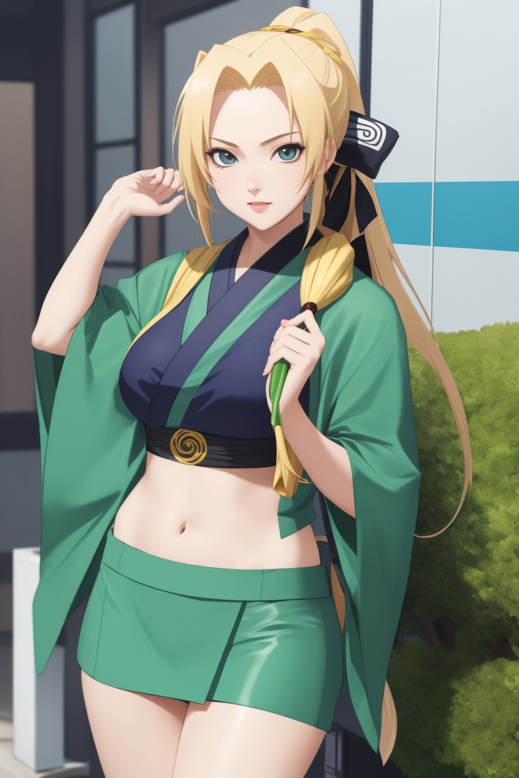 1girl, tsunade \(naruto\), green kimono