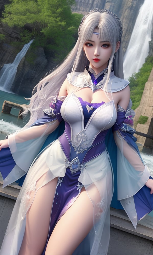 (,1girl, ,best quality, ),looking at viewer, <lora:427-DA-斗破苍穹-小医仙-天毒女-白衣:0.8> ,,,ultra detailed background,ultra detailed background,ultra realistic 8k cg, ,masterpiece, (( , )),     ,castle,     (hydrokinesis),  (cleavage), (),