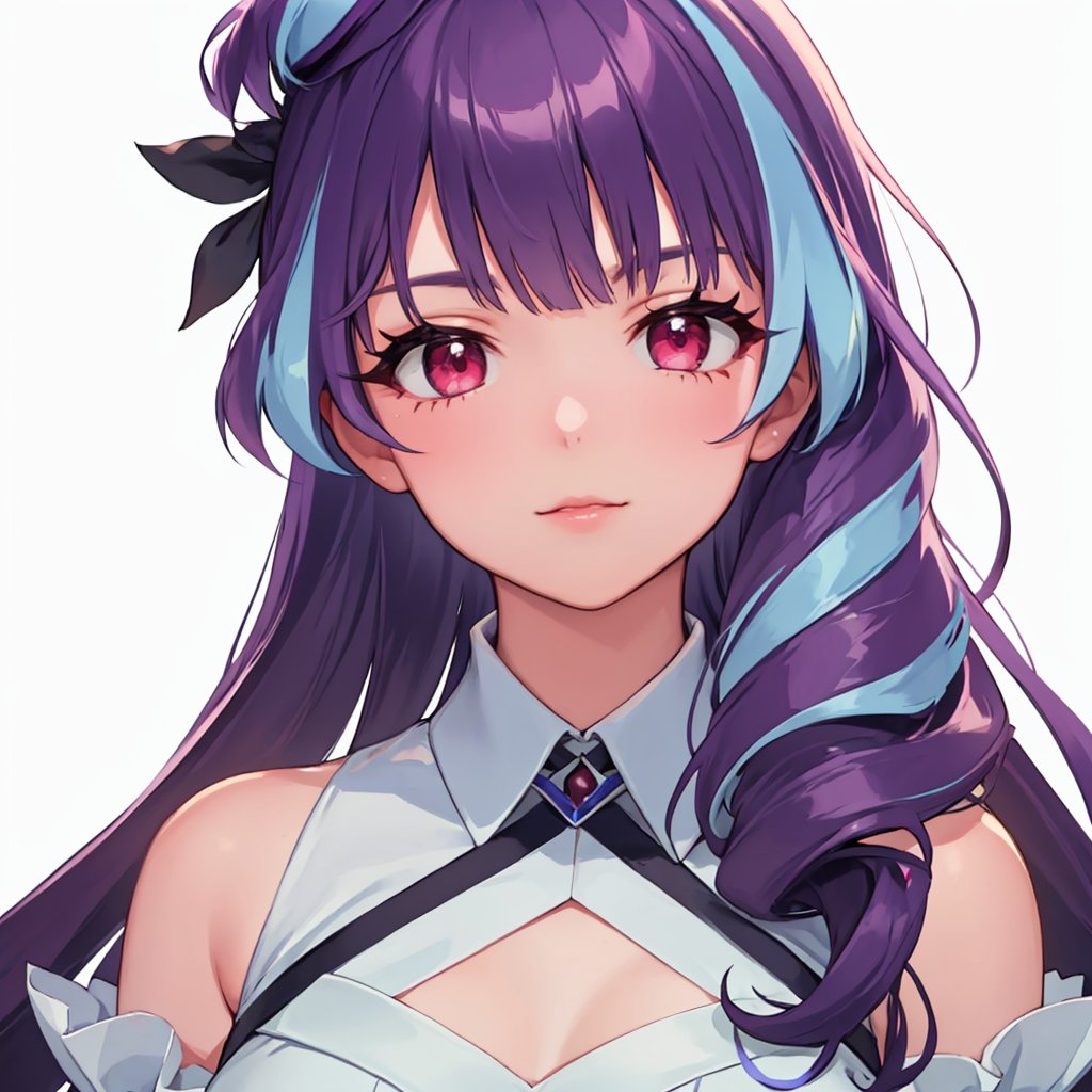 masterpiece,best quality, highly detailed, portrait,close-up,upper body,mikumo guynemer,1girl,solo,<lora:mikumo_guynemer:1>,simple background,white background,