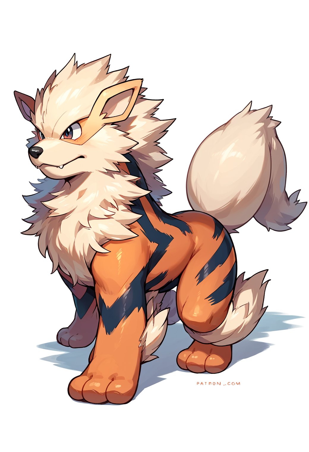 score_9, score_8_up, score_7_up, score_6_up, source_furry, dof, full-length portrait, solo, white background,  <lora:POKEMON_ARCANINE:1> arcanine, pokemon (creature)