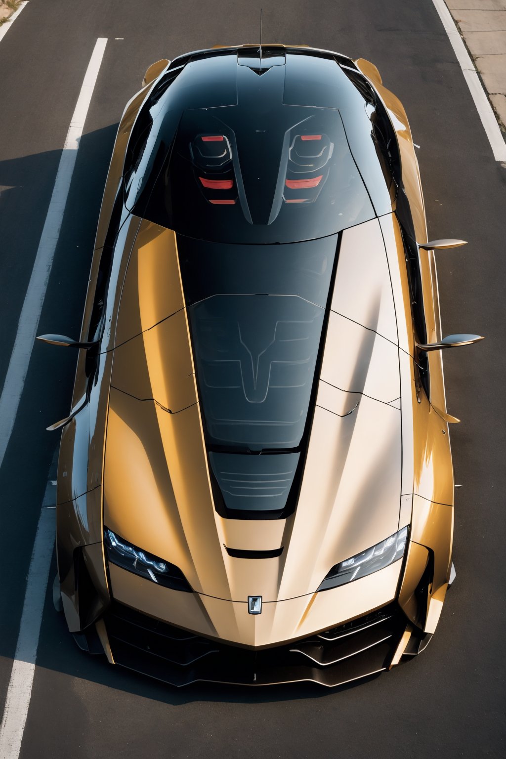 AgainRealistic_v2.0, vehicle focus, no humans, sports car, car, reflection, science fiction, shadow,