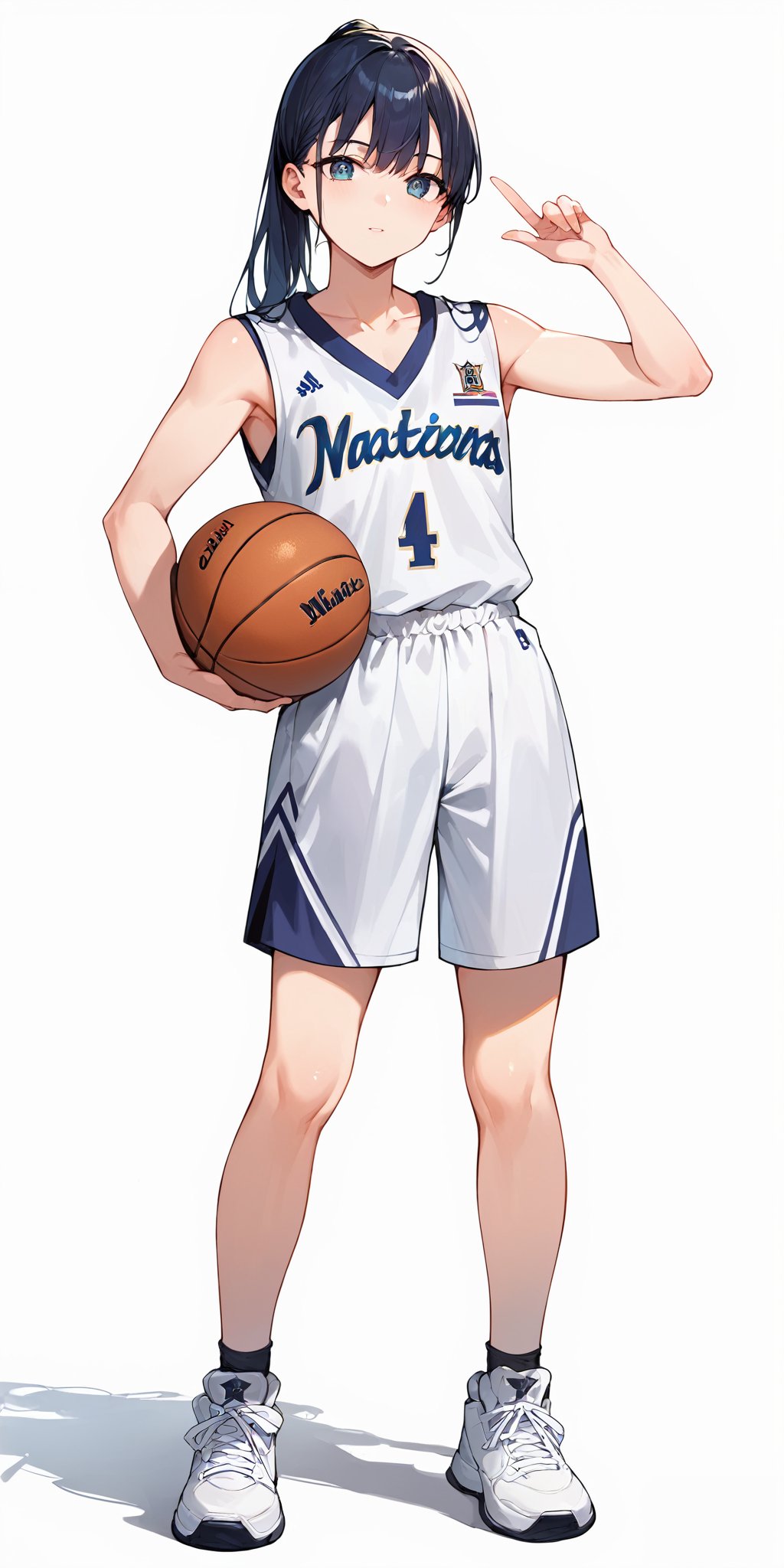 score_9, score_8_up, score_7_up,(source_anime, high res image:1.),masterpiece,best quality,girl,cute face,clear skin,shiny hair,ultra detailed eyes,simple background,  <lora:basketball uniform_pony_V1.0:0.8> basketball uniform