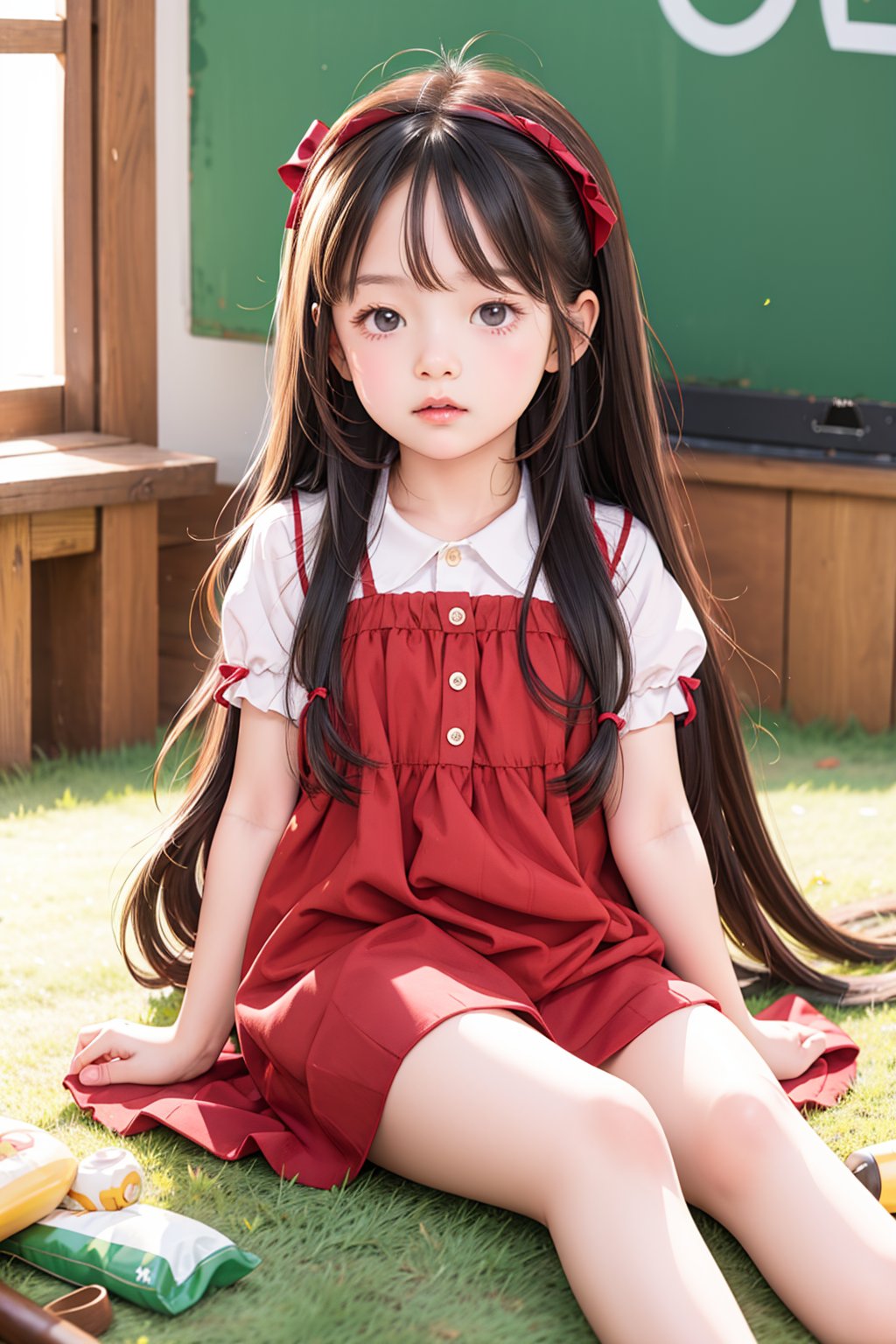 1girl, solo, loli, 6yo, long hair