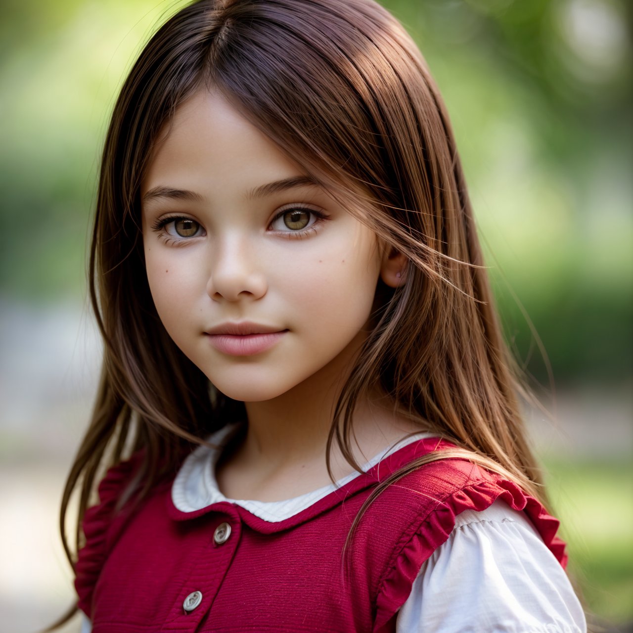 (masterpiece:1.3), best quality, extra resolution, wallpaper, dolly short, close up of cute (AIDA_LoRA_LG2014:1.14) <lora:AIDA_LoRA_LG2014:0.71> as little girl in a simple red shirt in the park, outdoors, pretty face, intimate, cinematic, dramatic, hyper realistic, studio photo, studio photo, kkw-ph1, hdr, f1.8 , getty images, (colorful:1.1)