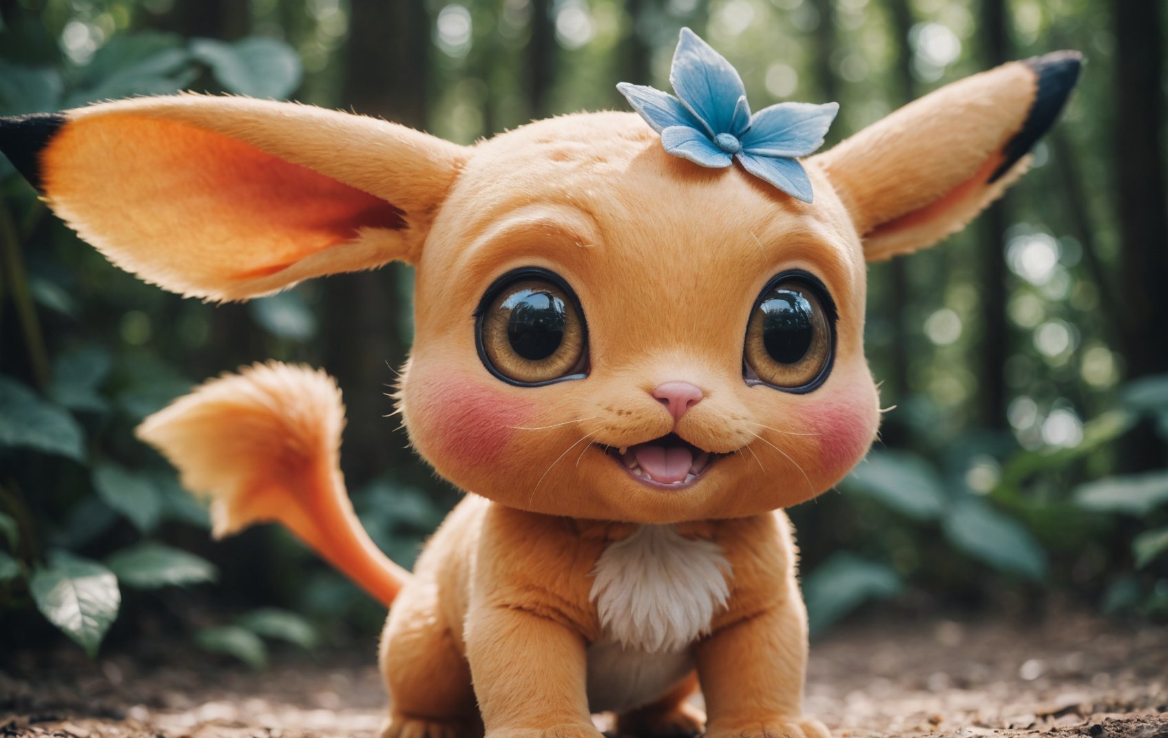 cinematic film still, close up, photo of a cute Pokémon, in the style of hyper-realistic fantasy,, sony fe 12-24mm f/2.8 gm, close up, 32k uhd, light navy and light amber, kushan empirem alluring, perfect skin, seductive, amazing quality, wallpaper, analog film grain <lora:aesthetic_anime_v1s:0.5>  <lora:add-detail-xl:1.1>