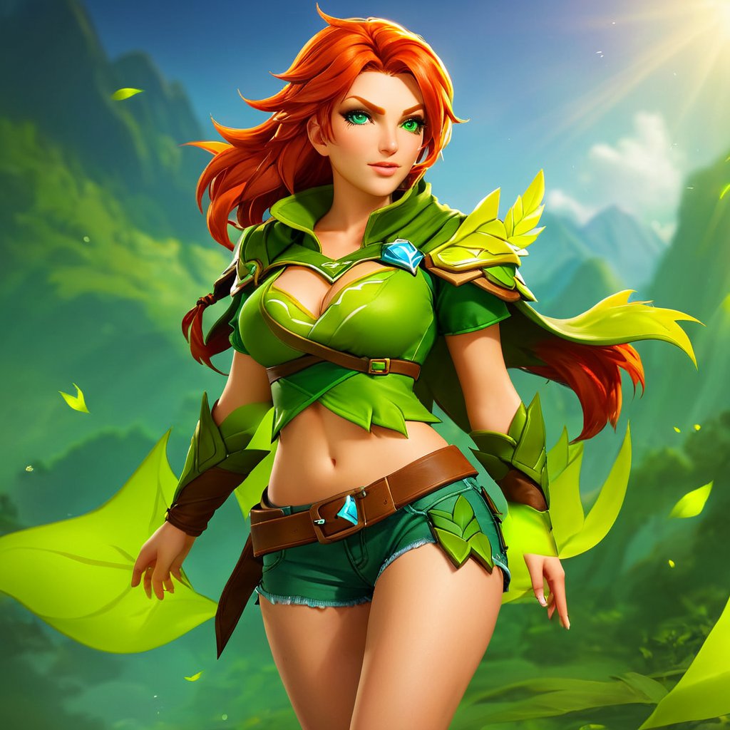 1girl, <lora:WindRanger:0.8>, WindRanger, jean short shorts, navel, full body, best quality