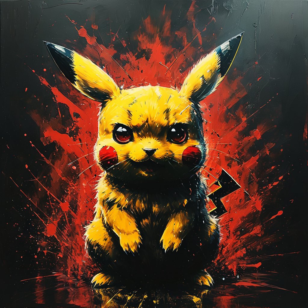 impactful paint of pikachu  <lora:Disturbia:0.7>,    highly detailed,   8k,   sharp,  professional, clear,   high contrast, high saturated, , vivid deep blacks, crystal clear