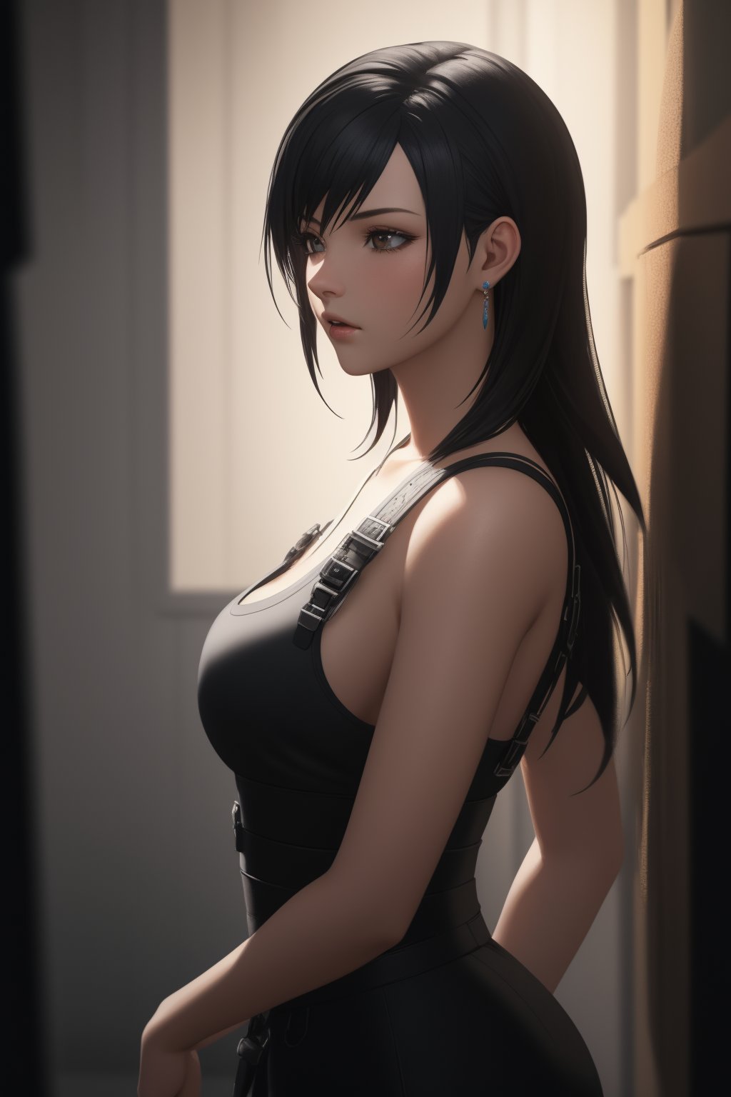 1girl, tifa lockhart, final fantasy,, (Extremely Detailed Oil Painting:1.2), glow effects, godrays, Hand drawn, render, 8k, octane render, cinema 4d, blender, dark, atmospheric 4k ultra detailed, cinematic sensual, Sharp focus, humorous illustration, big depth of field, Masterpiece, colors, 3d octane render, 4k, concept art, trending on artstation, hyperrealistic, Vivid colors, extremely detailed CG unity 8k wallpaper, trending on ArtStation, trending on CGSociety, Intricate, High Detail, dramatic, detailed skin texture, (blush:0.5), (goosebumps:0.5), subsurface scattering