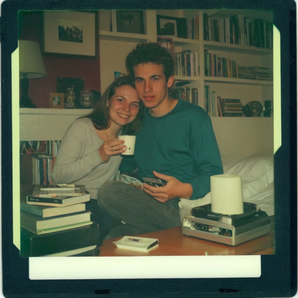 1997 polaroid photo of a couple in a college bedroom <lora:boring-v4-faces-version:0.75>  <lora:boring-alpha-v3:0.0>  <lora:boring-v4:0.0>  <lora:mj-test-2:0.0>